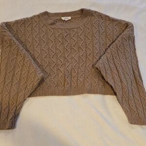 Twenty Taupe Cable Knit Sweater